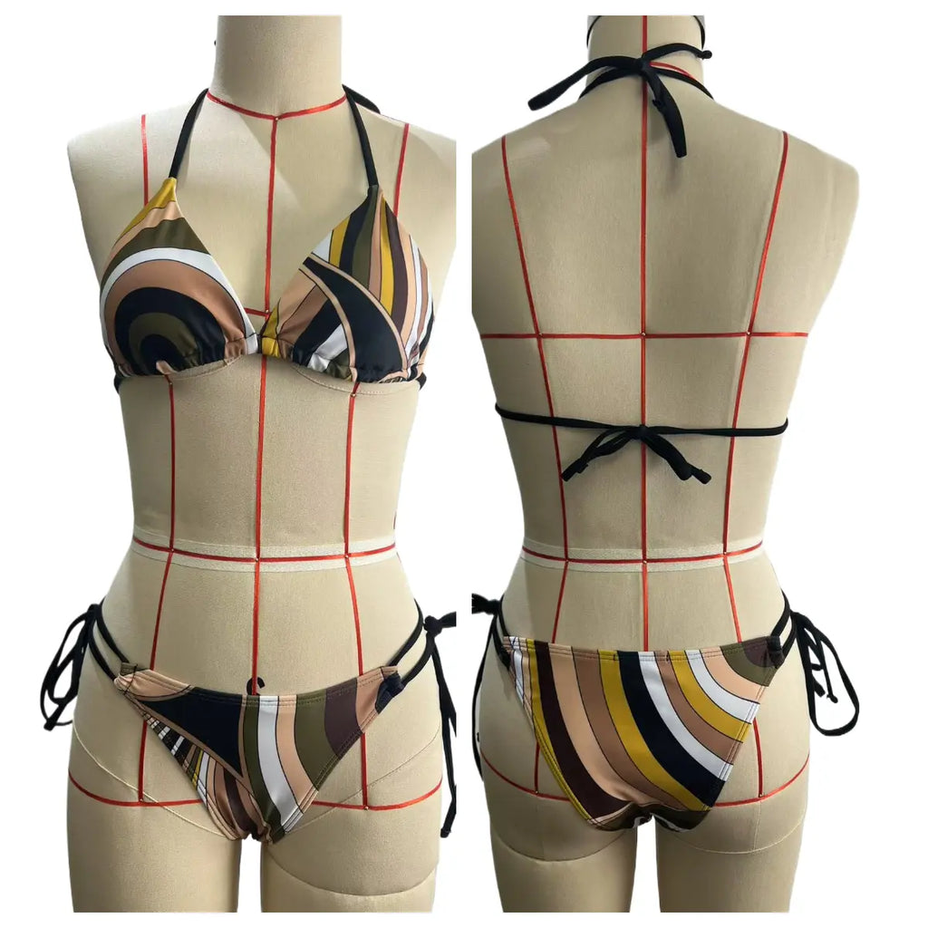 [Summervibes] XS-XL Luxury Women'S Floral Silk Three Piece Bikini Set - Bohemian Beach Swimwear with Scarf & Headband, Softsmoothadjustable Swimsuits for Women Summerbeach,Swimming Pool, Hot Spring Swimsuit
