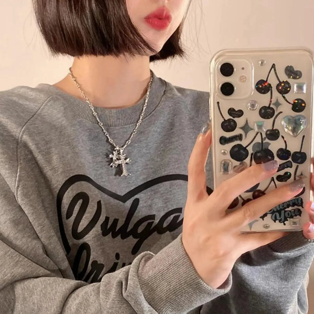 14K Gold Plated Double Cross Pendant Necklace with Cubic Zirconia Dainty Bamboo Link Chain Choker Delicate Faith Jewelry Religious Gifts for Women Men