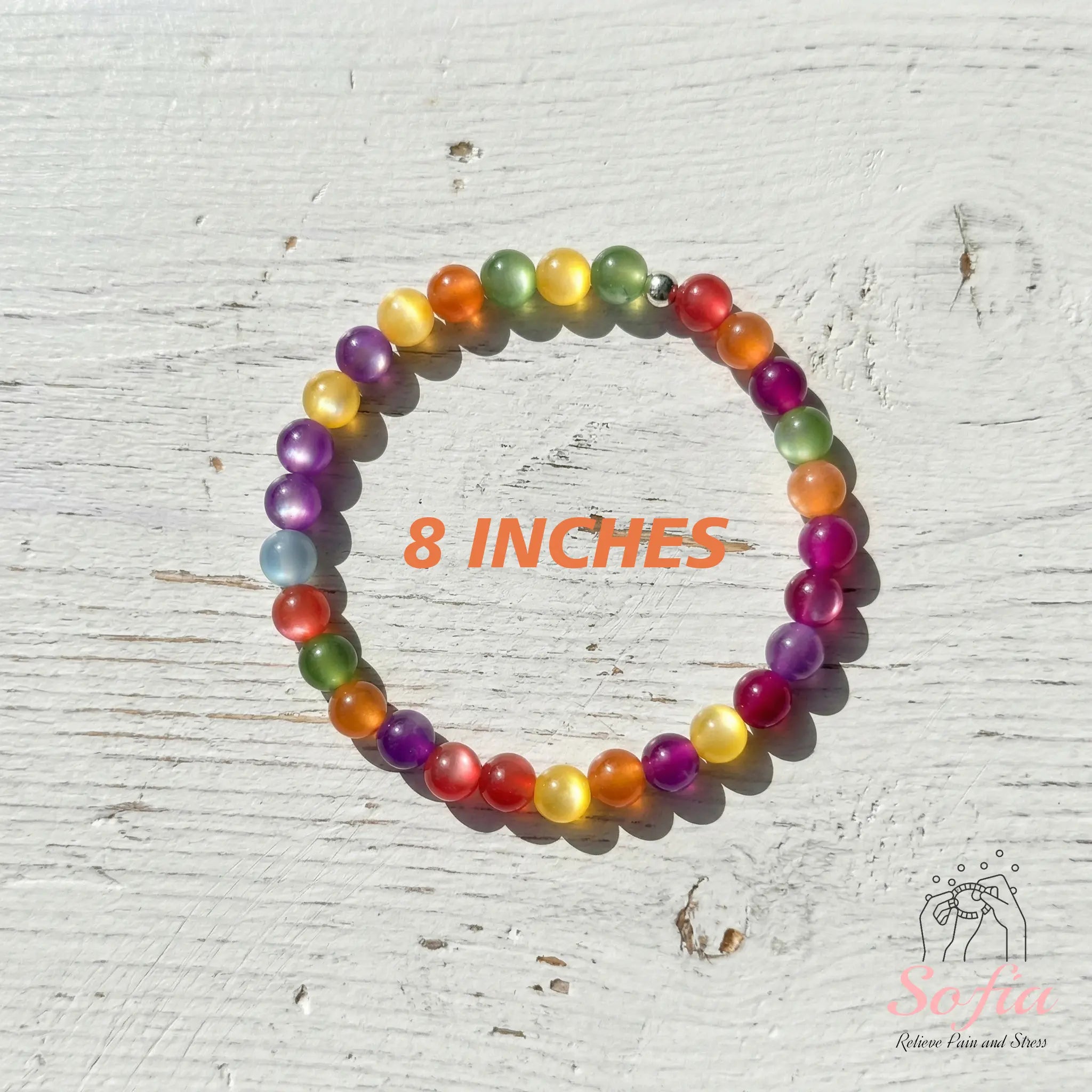 Sofia Dopamine Necklace - Rainbow Beaded Choker - UV Reactive Necklace Waterproof - Summer Jewelry Stainless Steel, Stackable