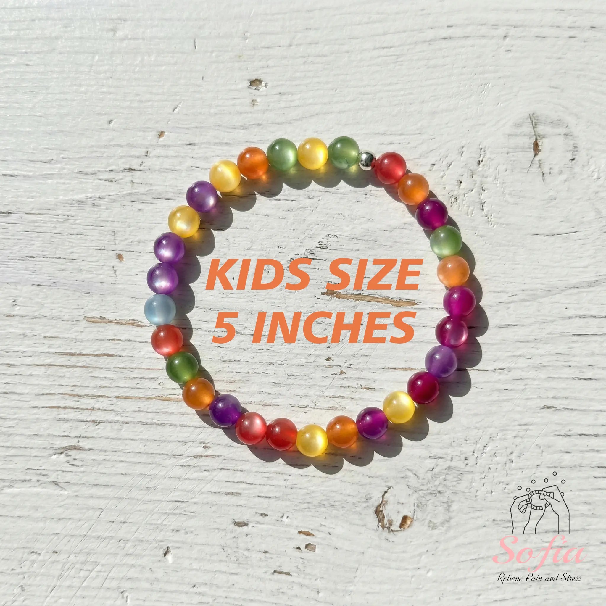 Sofia Dopamine Necklace - Rainbow Beaded Choker - UV Reactive Necklace Waterproof - Summer Jewelry Stainless Steel, Stackable