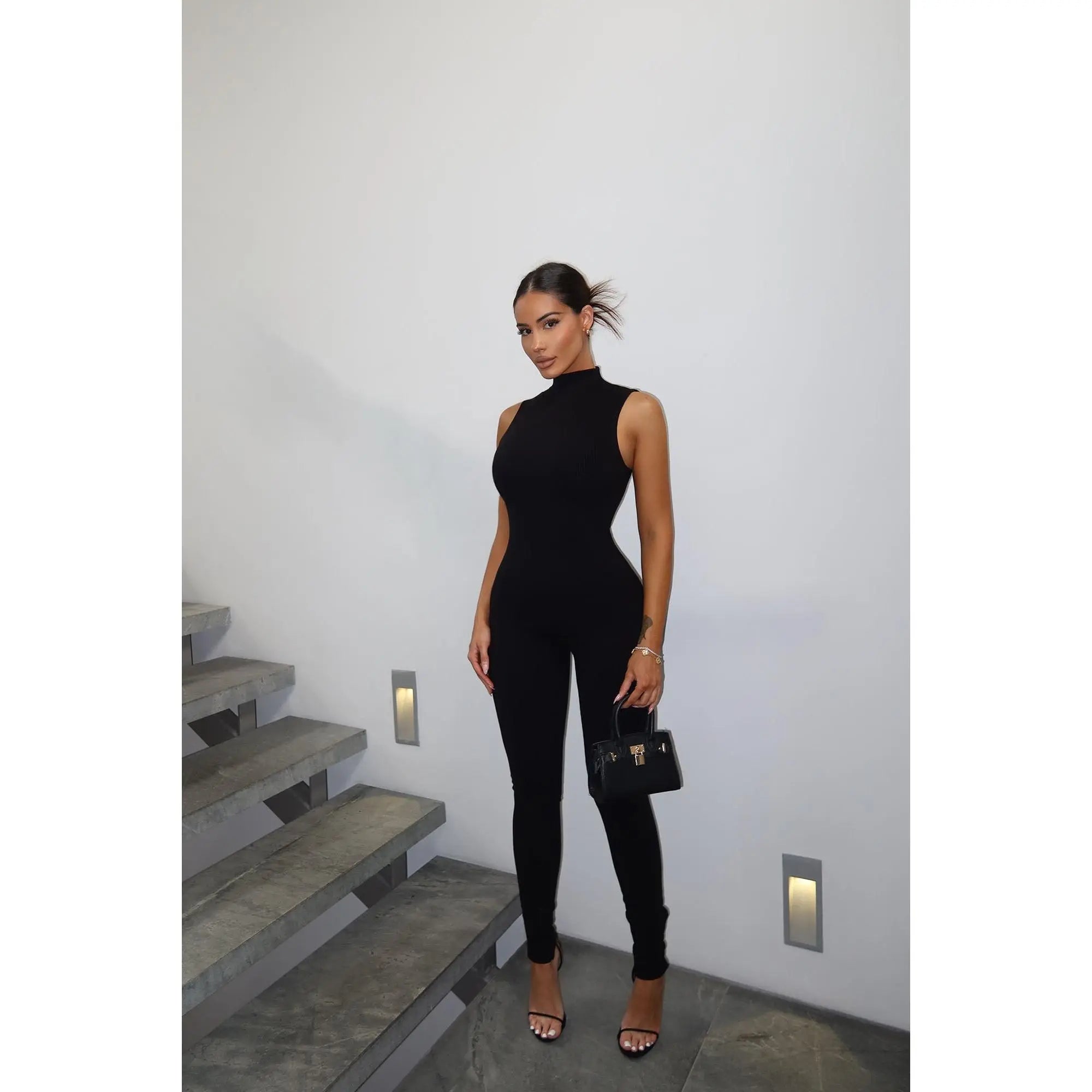 Amber Snatched Jumpsuit - Black