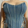 Rhinestone Denim Corset