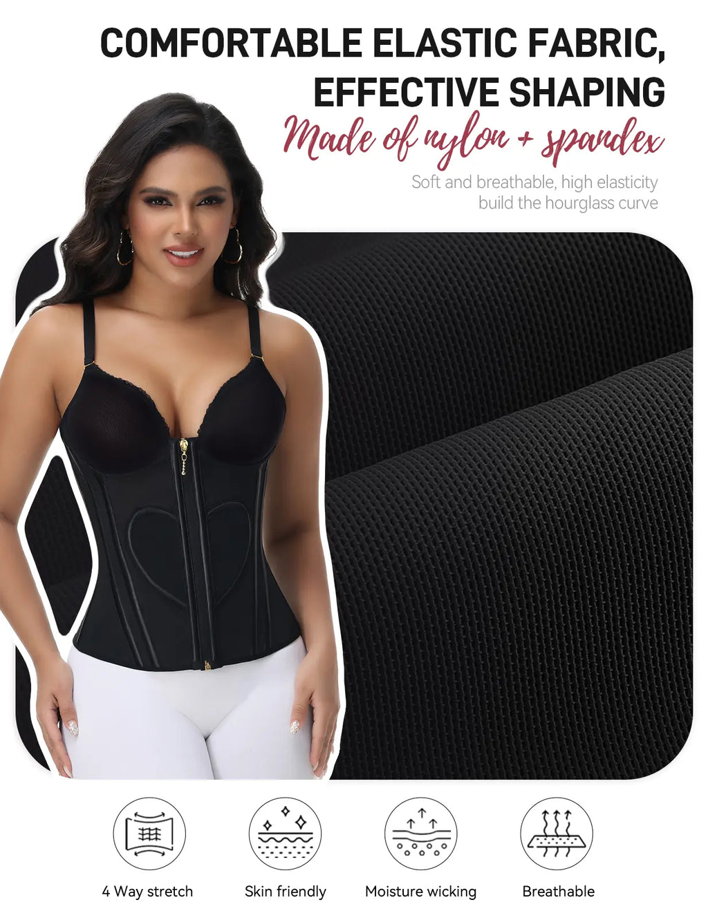 SHAPSHE Waist Trainer for Women Corset Shapewear Tummy Control Workout Cincher Vest Body Shaper Going Out Tops with Bra