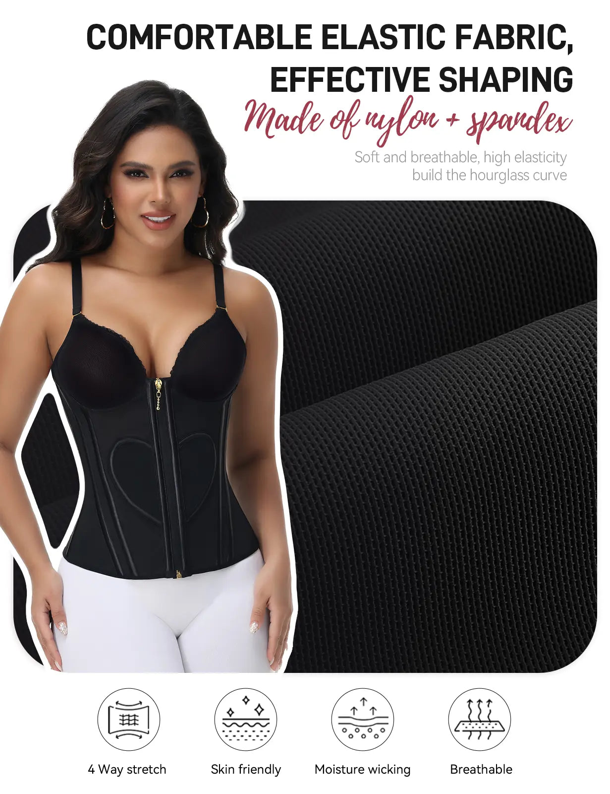 SHAPSHE Waist Trainer for Women Corset Shapewear Tummy Control Workout Cincher Vest Body Shaper Going Out Tops with Bra