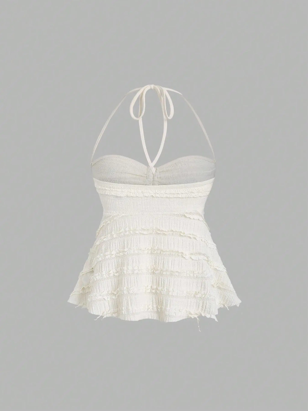 Women'S Plain Halter Neck Adjustable Drawstring Fitted Knitted Top, Casual Sleeveless Top for Summer, Fashion Women'S Top for Daily Wear